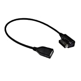 HQRP MDI MMI / USB Cable Adapter fits VW Volkswagen Golf MK6 / GTI MK6 / Jetta Sportwagen MK6 2010 2011 2012 2013 2014, Media Interface Adapter