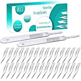 30 Pieces Scalpel Sterile Blades #11 with 2 Pack #3 Metal Scalpel Knife Handle & Storage Case, for Biology Lab Anatomy, Practicing Cutting, Medical Student, Sculpting, Repairing, Crafts, Leather