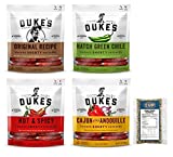 Duke's Shorty Smoked Sausages 5 Ounce, 4 Flavor Variety Pack with By The Cup Sunflower Kernels