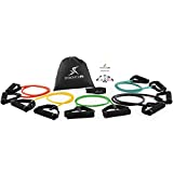 ProsourceFit Tube Resistance Bands Set with Attached Handles, Door Anchor, Carrying Case and Exercise Guide