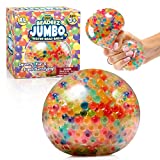 YoYa TOYS Beadeez Squishy Stress Balls with Gel Water Beads - Jumbo Size (Colorful) - Anti-Stress ADHD Anxiety Relief Sensory Toy for Kids and Adults - Promote Calm Focus, Reduce Hand, Wrist Pain