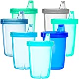 Youngever 7 Pack Kids Sippy Cups, Sippy Cups for Infant, Kids, Toddler, 7 Coastal Colors Sippy Cups