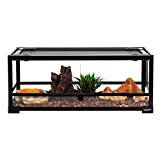 REPTI ZOO Glass Reptile Terrarium 20 Gallon, Front Opening Reptile Tank 30" x 12"x 12" for Reptile Pets Gecko Lizard Snake, Top Screen Ventilation Escape Proof Lid