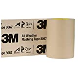 3M All Weather Flashing Tape 8067, 6 in x 75 ft, 1 Roll, Adhesive Backed Split Liner, Prevents Moisture Intrusion, Waterproof Flashing Seals Doors, Windows, Openings in Wood Frame Construction