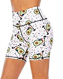 AHLW High Waisted Workout Shorts for Women Print Biker Yoga Shorts Soft Elastic Non See-Through