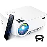 HOMPOW Projector, Native 1080P Full HD Bluetooth Projector with Speaker, 9500 Lumens Outdoor Portable Movie Mini Projector Compatible with Laptop, Smartphone, TV Stick, Xbox, PS5