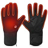 Heated Cycling Gloves Electric Battery Powered - Savior USB Rechargeable 7.4V 2200mAh Thin Motorcycle Gloves Men Women Cold Weather Biking Skiing Hiking Camping Hunting Working Hand Warmer (L)