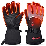 Heated Gloves Electric Rechargeable Battery Powered - Savior Upgrade 7.4V Warming Ski Gloves Men Women Hunting Hiking Climbing Running Motorcycle Typing Cold Hands (M)