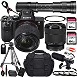 Sony Alpha a7 II Mirrorless Digital Camera with 28-70mm and 420-800mm Telephoto Lens + 2X 64GB Memory Card, UV & Close-up Filters, Microphone, Portable Tripod, Gadget Bag & More