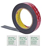 Bullshark Bond Black 3M Heavy Duty 1 Inch Double Sided Tape Mounting Tape Waterproof Foam Tape VHB 5952, 15 Feet Length, Multipurpose for Car, LED Strip Lights, Office, Home Decor, Office Dcor