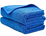 AIDEA Professional Microfiber Drying Towel-2PK, Premium Microfiber Towels, Scratch-free, Strong Water Absorption Drying Towel for Cars, SUVs, RVs, Trucks, and Boats Gifts(24 in. x 31 in.)-Blue