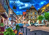 Conzy Puzzles for Adults 1000 Pieces Alsace France City Jigsaw Puzzles Romantic Puzzle for Adults, Teens, Kids Aged 12 Years Old and up