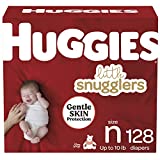 Huggies Little Snugglers Baby Diapers, Size Newborn (up to 10 lbs), 128 Ct, Newborn Diapers