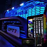 OPT7 Aura 4pc LED Lighting Kit for Grille | 24" Multi-Color Strips w/SoundSync - Dimmer, Fade, Strobe, Sound-Activated - Waterproof Peel'n'Stick Front Grill Valence