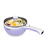 Dezin Electric Hot Pot Upgraded, Non-Stick Saut Pan, Rapid Noodles Cooker, 1.6L Mini Pot for Steak, Egg, Fried Rice, Ramen, Oatmeal, Soup with Power Adjustment (Egg Rack Included)