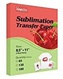Sublimation Paper Heat Transfer Paper 8.5x11 inch A4 130 Sheets for Any Epson HP Canon Sawgrass Inkjet Printer with Sublimation Ink for Mug, T-Shirt,Light Fabric DIY 125gsm
