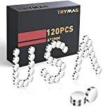 TRYMAG Refrigerator Magnets, 120 PCS Small Magnets Tiny Round Disc Magnets, Premium Brushed Nickel Office Magnets for Crafts, DIY, Whiteboard and Fridge Magnets,Silvery,6x2mm 120pcs