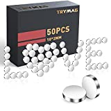 TRYMAG Magnets, 50 PCS Small Refrigerator Magnets Round Disc Magnets, Premium Brushed Nickel Cylinder Office Magnets for Crafts, DIY, Whiteboard and Fridge Magnets,Silvery,10x2mm 50pcs