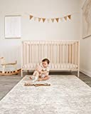 Famokids Baby Play Mat, Tummy Time Mat, Non-Toxic, EVA Foam - Medium - 4' x 6' Designer Expandable Interlocking Soft Floor Tiles - Activity Mat for Infants and Toddlers - Amber (Beige)