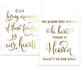 DIGIBUDDHA Wedding Memorial Sign Set of 2 Pack Gold Foil Table Signage Event In Loving Memory Foiled Keepsake Print Loss of Loved One Family Mom Dad Remembrance Gift by Digibuddha K11 UNFRAMED 8 x 10"