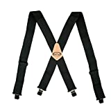 Melo Tough Men Suspenders for work suspenders 2" Wide Adjustable and Elastic Braces with Very Strong Clips -Heavy Duty (Black)…
