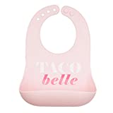 Bella Tunno Wonder Bib - Adjustable Silicone Baby Bibs for Girls, Durable and Waterproof BPA Free Silicone, Taco Bell