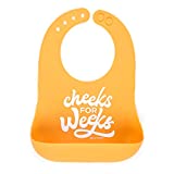 Bella Tunno Wonder Bib - Adjustable Silicone Baby Bibs for Girls & Boys, Durable and Waterproof BPA Free Silicone, Cheeks for Weeks