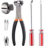 3 Pieces Nail Pullers Nail Remover Tool 7 Inch End Cutting Pliers Nail Nipper Pliers with 6 Inch Bendable U Tip and V Tip Tack Puller Tack Lifter Set to Remove Nails Jewelry Wire Cutter Tools