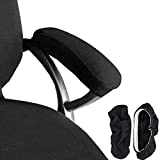 Melaluxe 2 Set Polyester Removable Office Chair Armrest Covers Arm Rest Slipcovers (Length-30cm) (Black)