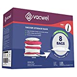 Vacwel Vacuum Storage Bags for Clothes, Ziplock Space Saver Bags (Jumbo, Large and Medium Size + Free Pump)