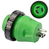 RVGUARD 3 Prong 15 Amp to 30 Amp RV Adapter Plug with Locking Connector, 5-15P to L5-30R 125 Volt AC Camper Generator Adapter Electrical Converter Plug Green