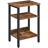 ALLOSWELL Nightstand, Side Table, End Table with Storage Shelves, 3-Tier Slim Bedside Table for Living Room, Bedroom, Easy Assembly, Stable Steel Frame, Industrial, Rustic Brown ETHR5801