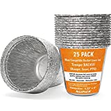 NUPICK 25 Pack Mini Grease Bucket Liner for Traeger Ranger, Scout, PTG, Grill Drip Tray for Traeger BAC459, 4.3" x 4"