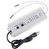 LED Driver 150 Watts 24V DC Low Voltage Transformer Waterproof IP67 LED Power Supply, Adapter with 3-Prong Plug 3.3 Feet Cable for Any 24V DC led Lights, Computer Project, Outdoor Light