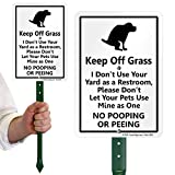 SmartSign"Keep Off Grass" Funny Dog Poop Sign for Lawn | 21 Tall Stake & Sign Kit