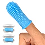 Jasper Dog Toothbrush, 360 Finger Toothbrush Kit, Ergonomic Design, Full Surround Bristles for Easy Teeth Cleaning, Dental Care for Puppies, Cats and Small Pets, Blue 2-Pack