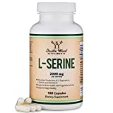 L-Serine Capsules (Third Party Tested) - 2,000mg Servings Used In Clinical Study, 180 Count, 500mg per Capsule (Amino Acid for Serotonin Production and Brain Support) by Double Wood Supplements