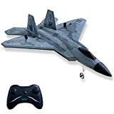 HAWK'S WORK 2 CH RC Airplane, F-22 RC Plane Ready to Fly, 2.4GHz Remote Control Airplane, Easy to Fly RC Glider for Kids & Beginners