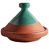 Moroccan Tagine Pot by Verve CULTURE | Traditional Ceramic Cooking Tagine | Contemporary Style-Teal | 7" tall / 10" diameter