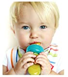Nuby EZ Squee-Z Silicone Self Feeding Baby Food Dispenser, 1 Count (Pack of 1) - Aqua/Pink/Green, Colors May Vary