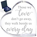 Wishmead Sympathy Gift Memorial Gifts for Loss of Mother - Glass Crystal Heart Bereavement Gifts in Memory of Loved One Loss of Father Husband Condolence Grief Sorry Loving Wind Chimes Baskets Flowers