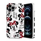 Minnie Character Compatible with iPhone 12 Pro Case, Flexible TPU Leather Case Anti-Scratch Slim Design with Bumper Anti-Drop, Street Fashion Minnie Fully Protective Case Cover for iPhone 12 Pro