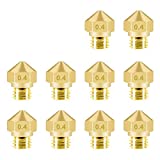 MK10 Nozzle for 3D Printer, 10pcs MK10 M7 Extruder Nozzle 0.4mm Brass Extruder Print Head for 3D Printer Wanhao Dupicator D4/I3/Dremel QIDI Makerbot 2