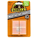 Gorilla Tough & Clear Double Sided Mounting Tape Squares, 24 1" Pre-Cut Squares, Clear, (Pack of 1)