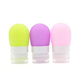 Mziart Portable Soft Silicone Travel Bottles Travel Containers(1.3OZ, Pack of 3)