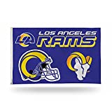 NFL Los Angeles Rams Helmet 3-Foot by 5-Foot Single Sided Banner Flag with Grommets