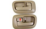 PT Auto Warehouse TO-2530E-DS - Inside Interior Inner Door Handle/Trim, Beige/Tan - Front Left/Right Pair