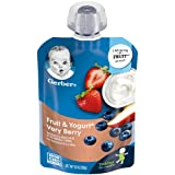 Gerber Baby Food Pouches, Toddler 12+ Months, Fruit & Yogurt Very Berry, 3.5 Ounce (Pack of 12)