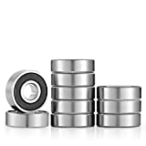Donepart R6 2RS Bearings 3/8 ID x 7/8 OD x 9/32 Width Small Bearings Pre-Lubricated and Double Rubber Sealed Bearings (10 Pack)