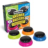 Learning Resources Recordable Answer Buzzers - Set of 4, Ages 3+ | Pre-K Personalized Sound Buzzer, Recordable Buttons, Game Show Buzzers, Perfect for Family Game and Trivia Nights